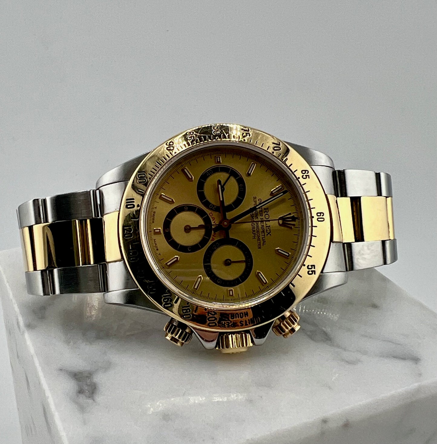 Rolex Daytona 16523 Zenith Champagne Dial Bezel 200 1989 only watch