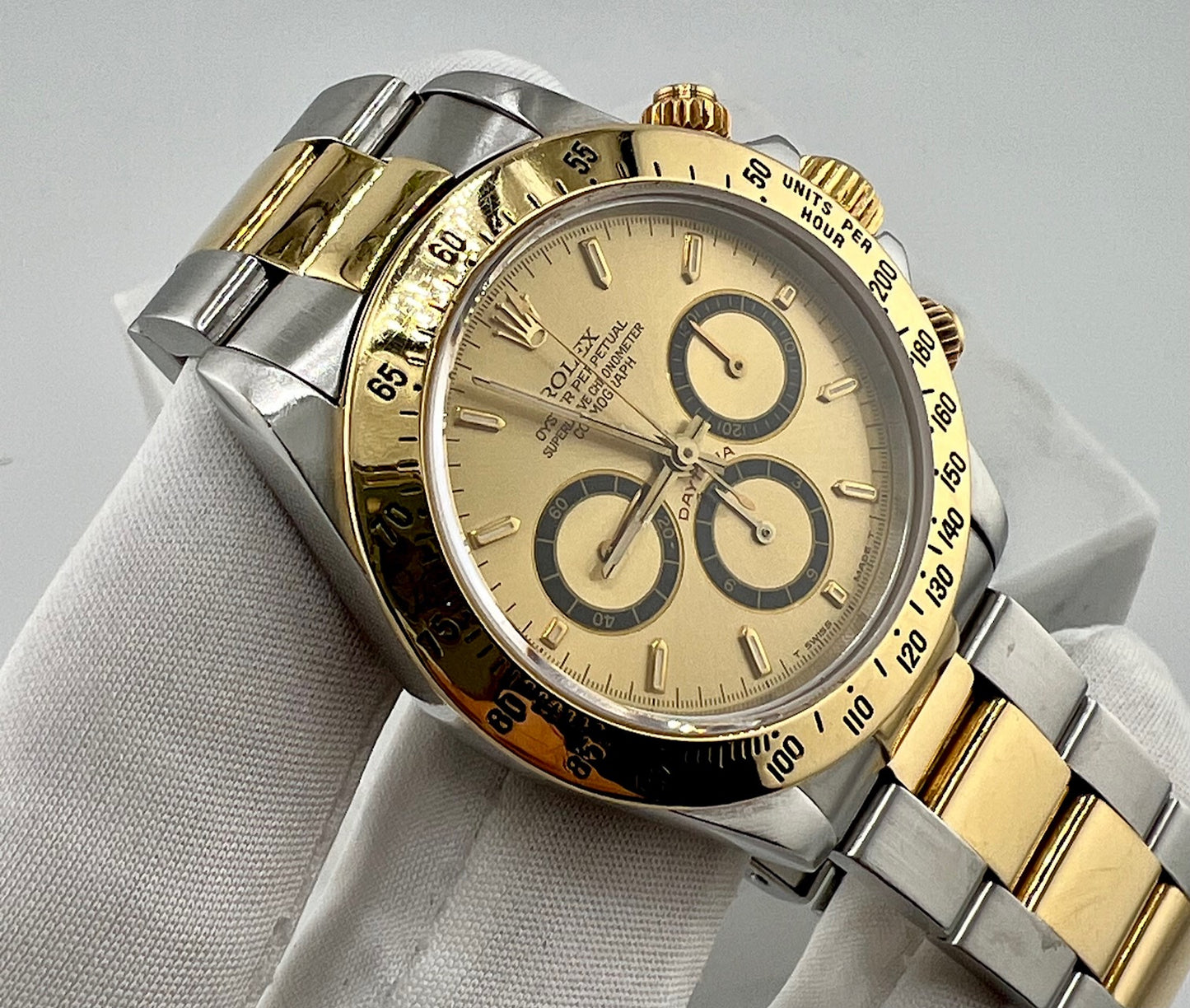 Rolex Daytona 16523 Zenith Champagne Dial Bezel 200 1989 only watch
