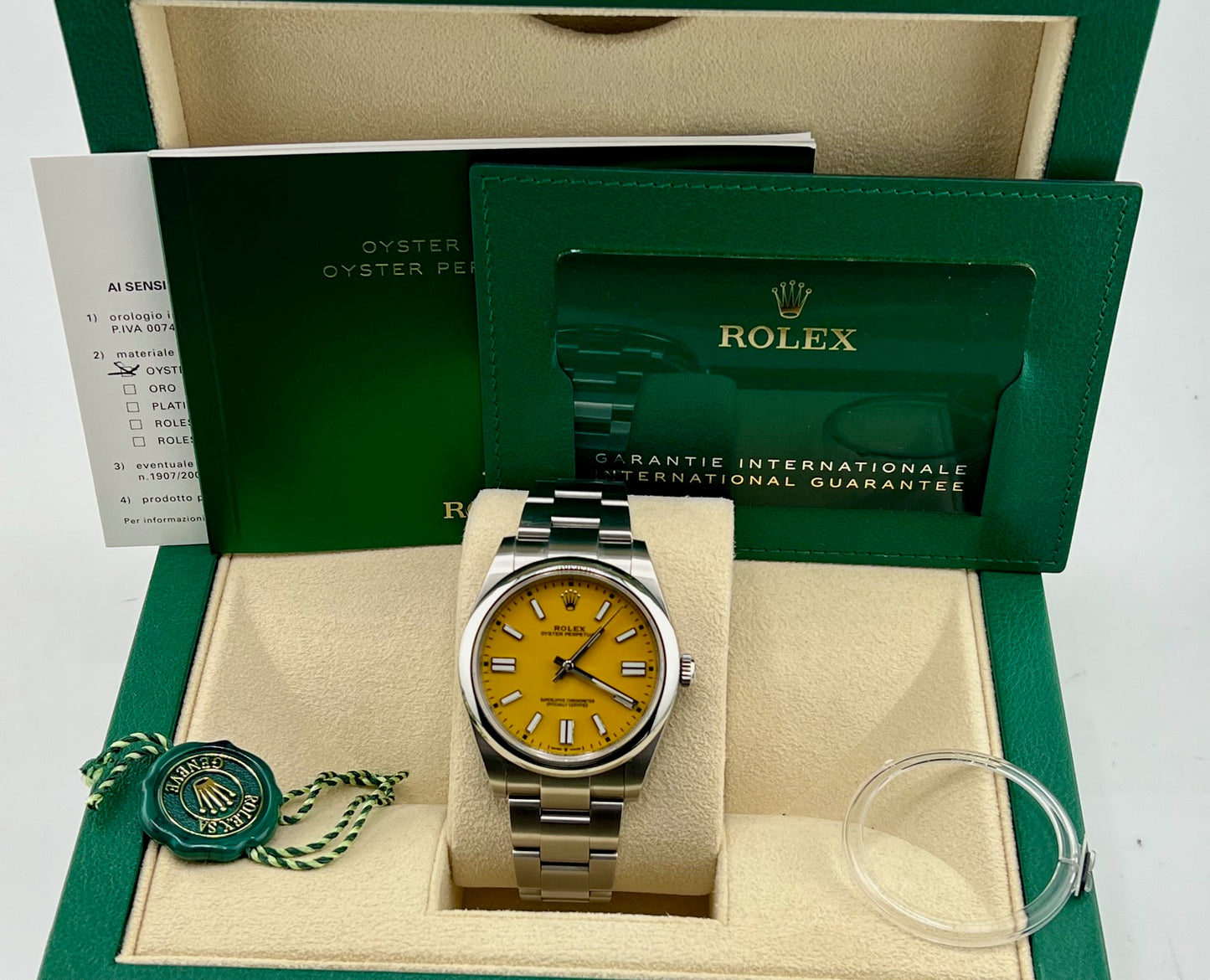 Rolex Oyster Perpetual 41mm 124300 Yellow Dial 2021