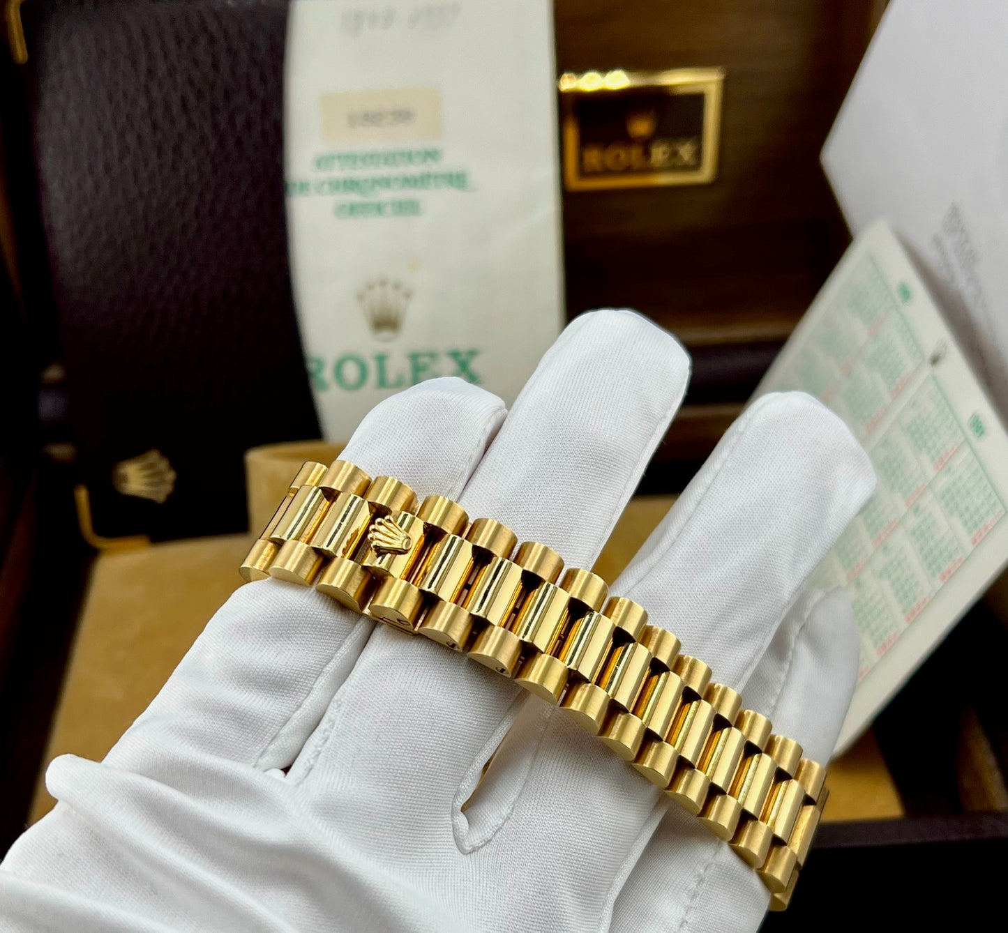 Rolex Day-Date 36mm 18238 ''Pirite'' Dial Diamond Index Full Set 1991