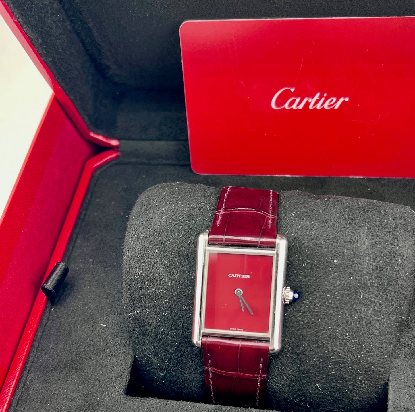 Cartier Tank Must De WSTA0054 Bordeaux Dial 2022 33.7X25.5mm