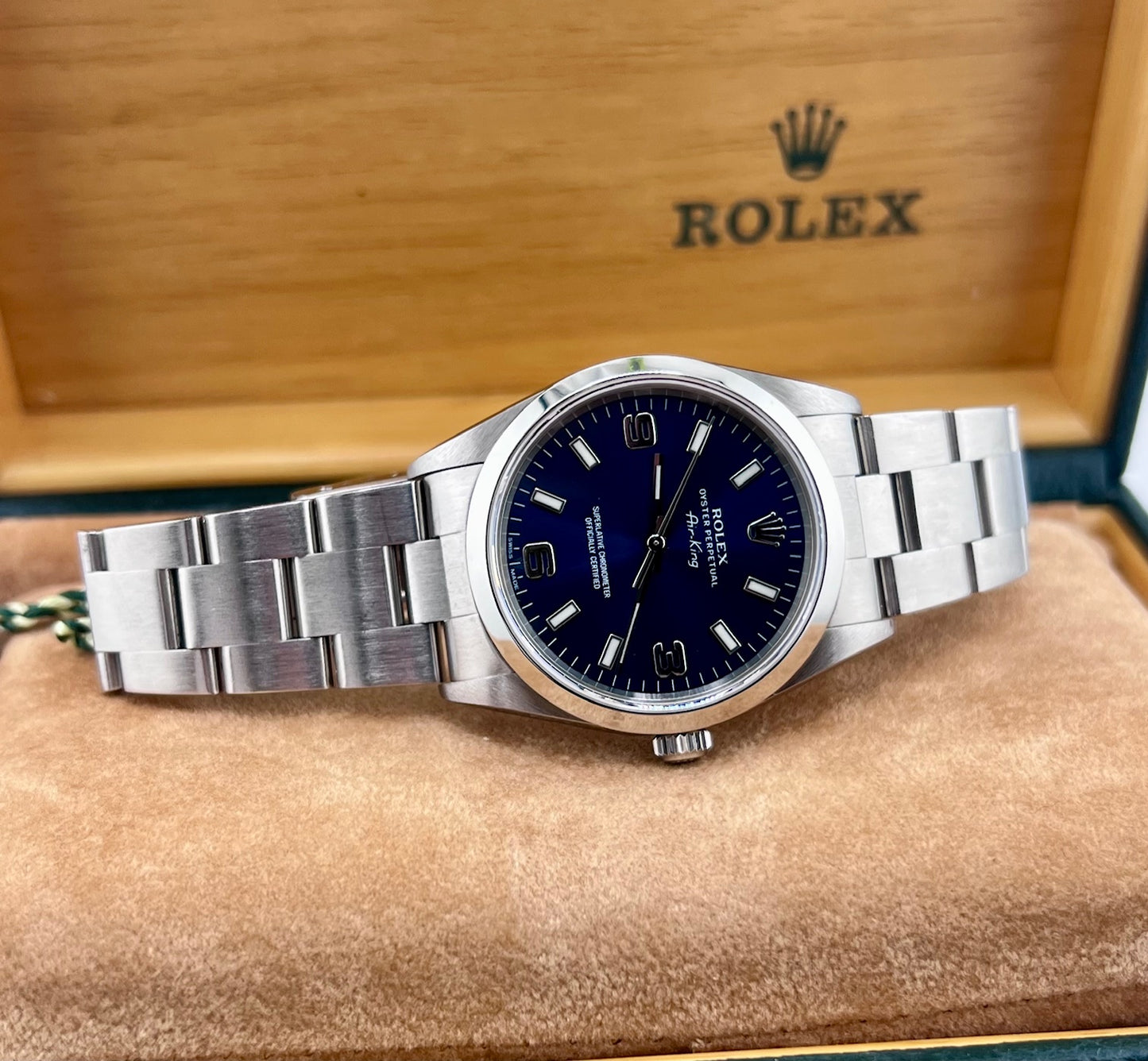 Rolex Air-King 14000 34mm Blue Dial Full Set ITA Service 2023 Rolex