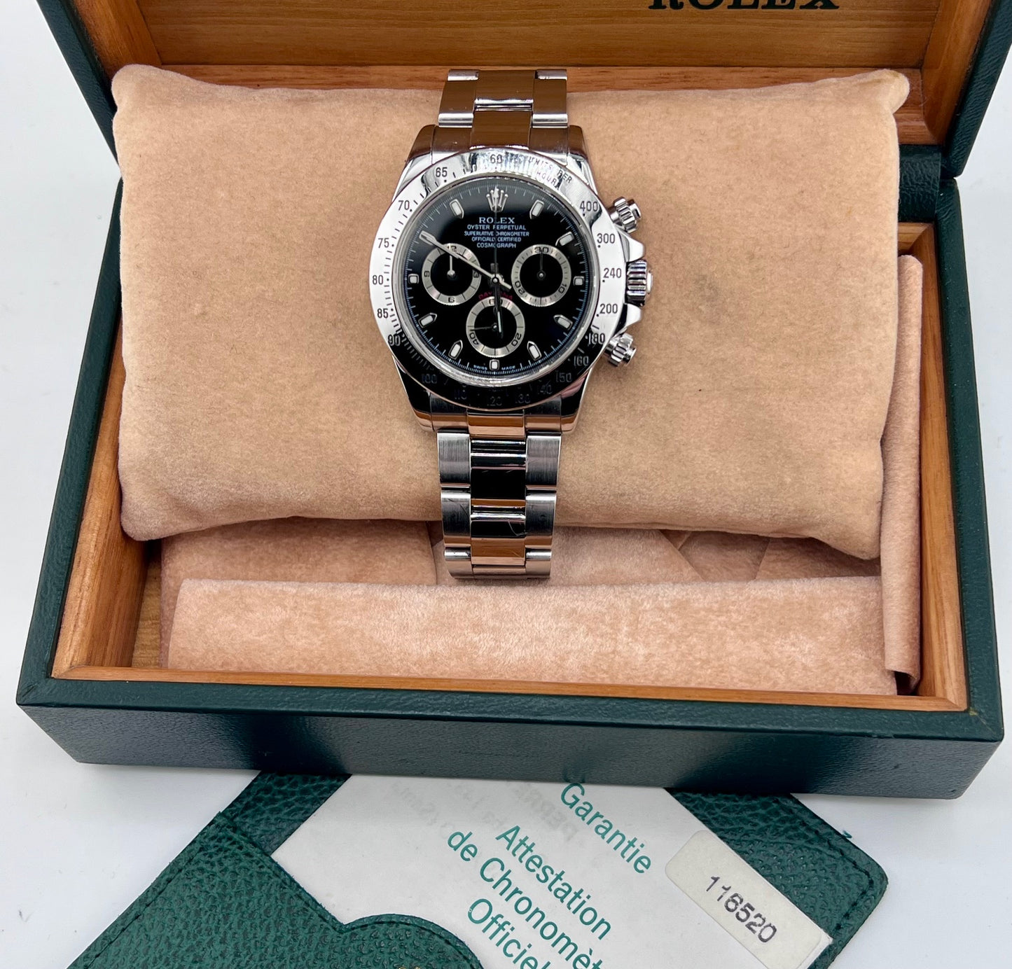 Rolex Daytona 116520 Black Dial 2002 Box&Warranty (Argentina) Slim Hands