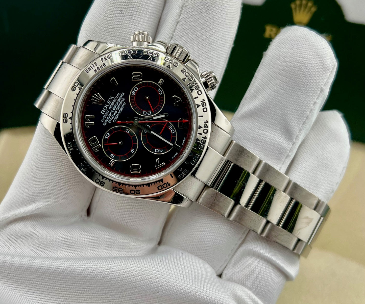 Rolex Daytona 116509 Racing Dial White Gold 2005 11 1/2 Links