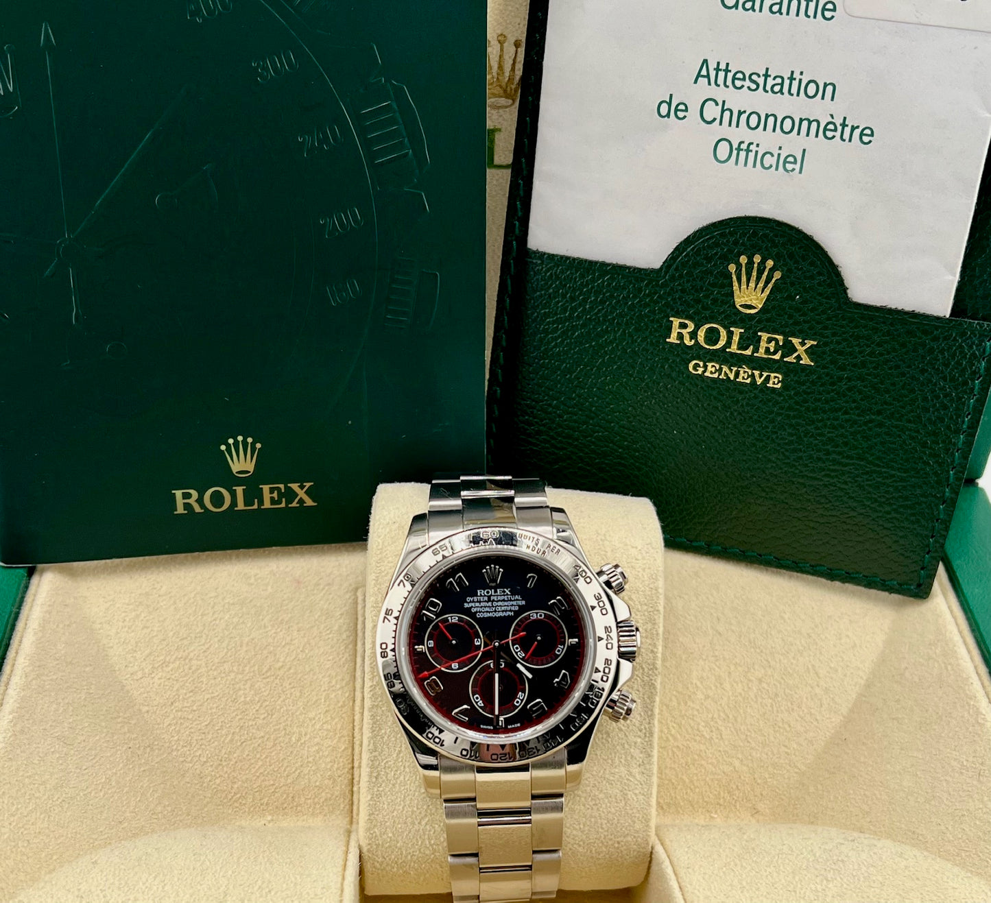 Rolex Daytona 116509 Racing Dial White Gold 2005 11 1/2 Links