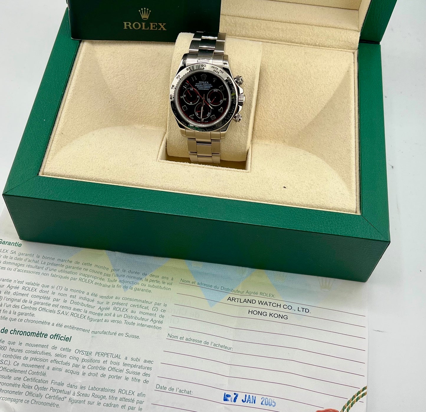 Rolex Daytona 116509 Racing Dial White Gold 2005 11 1/2 Links