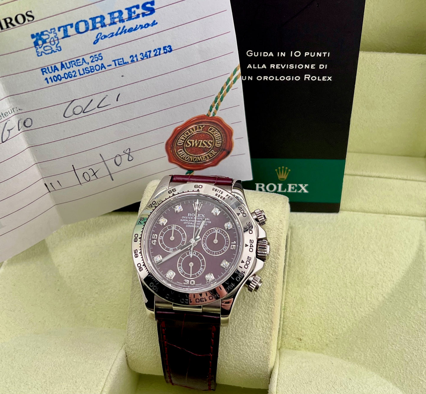 Rolex Daytona 116519 Rubelite Grossular Dial 2006 +Service 2016 PRIMA MONTATURA