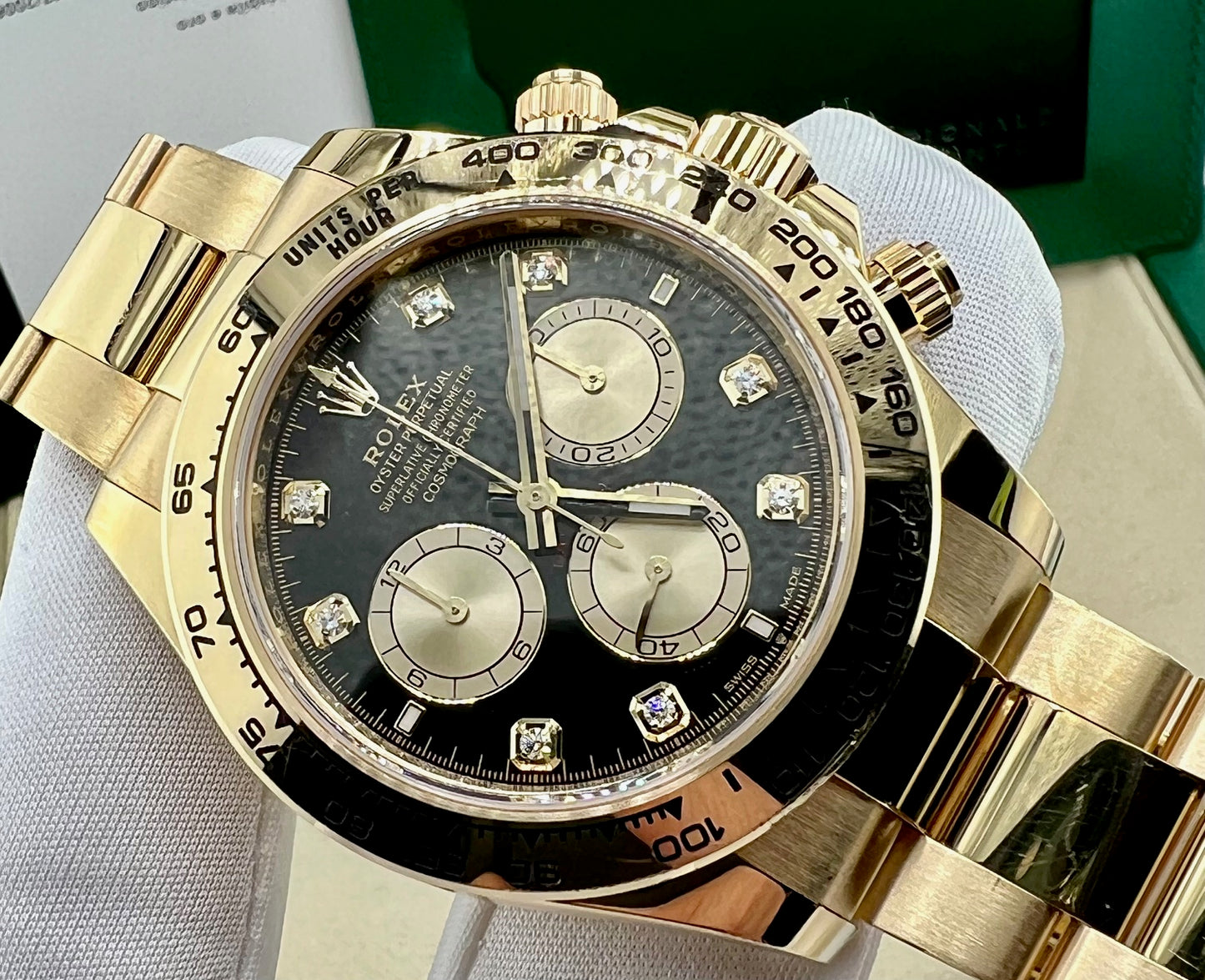 Rolex Cosmograph Daytona Black Dial Diamond Index 2024 full set