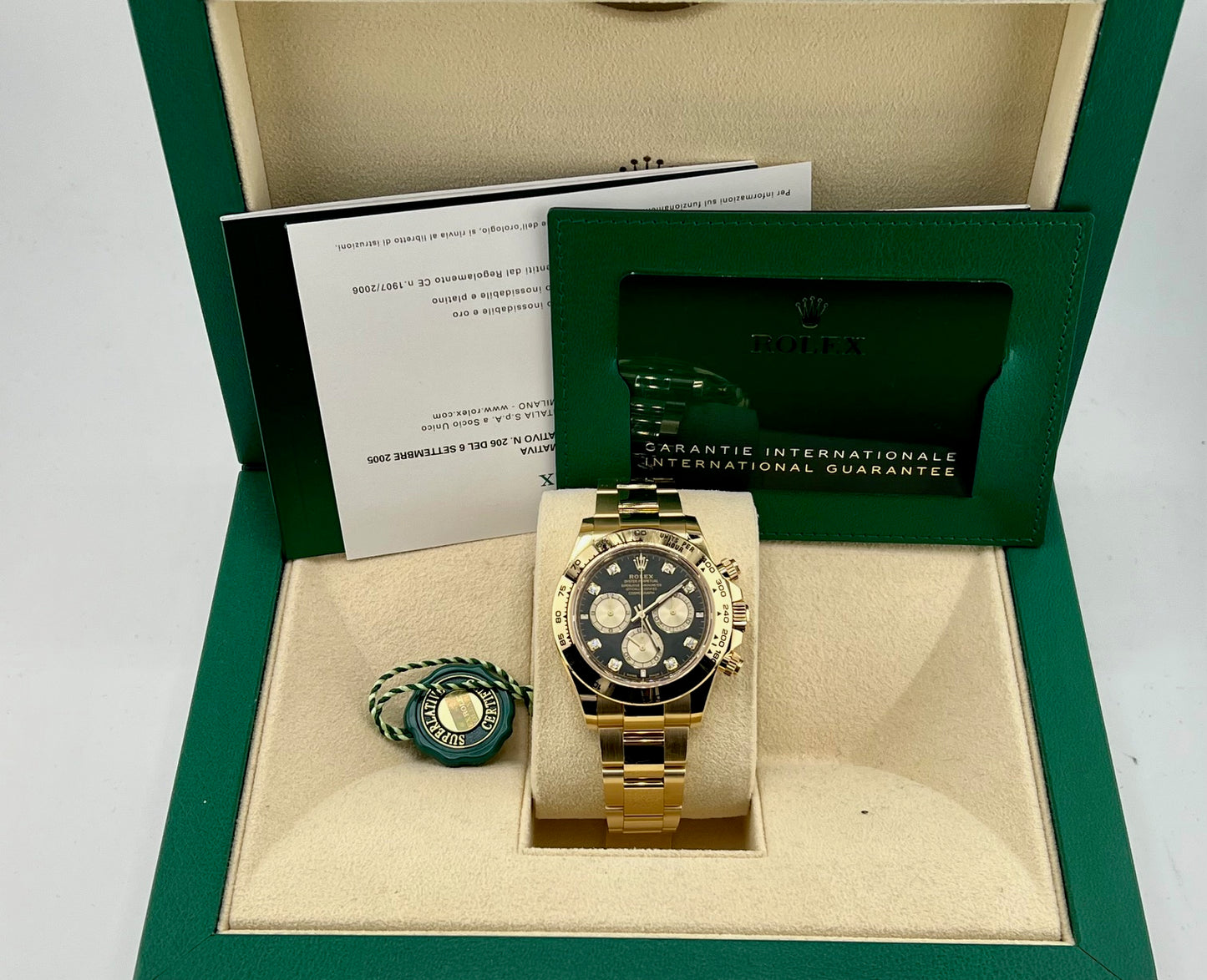 Rolex Cosmograph Daytona Black Dial Diamond Index 2024 full set