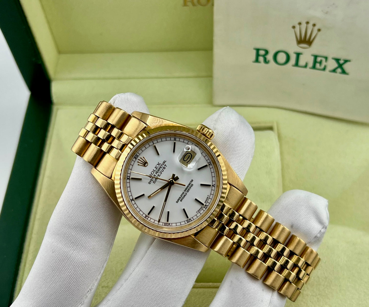 Rolex Datejust 36mm 16018 Whte Dial 1990 Jiubilèe
