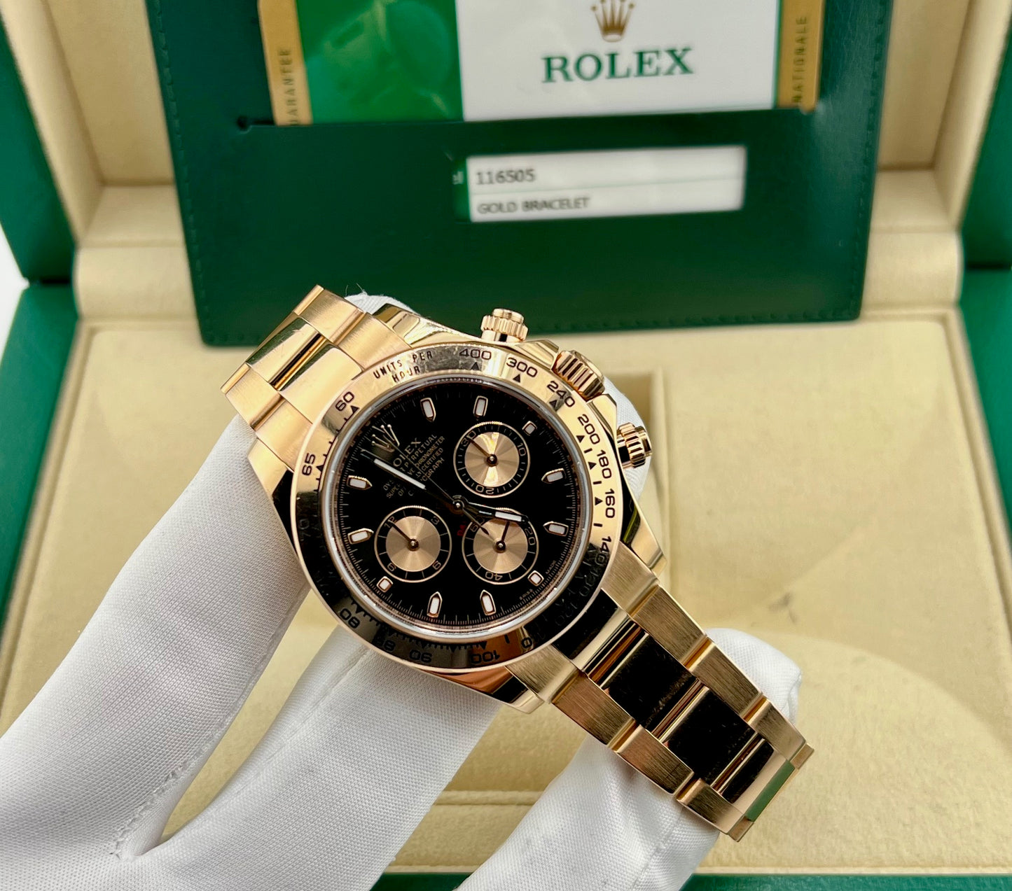 Rolex Daytona 116505 Everose black dial 2014 Ita full set