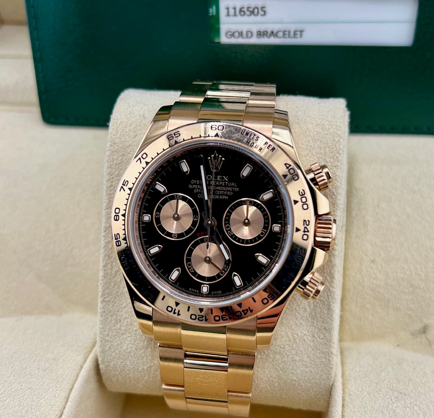 Rolex Daytona 116505 Everose black dial 2014 Ita full set