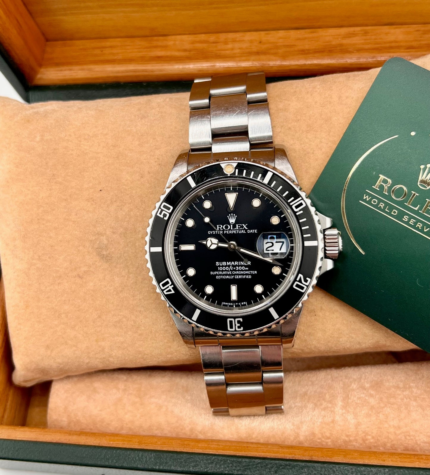Rolex Submariner Date 16800 1987 Trasitional R Ser. Patina Dial Service Rolex 7/2025