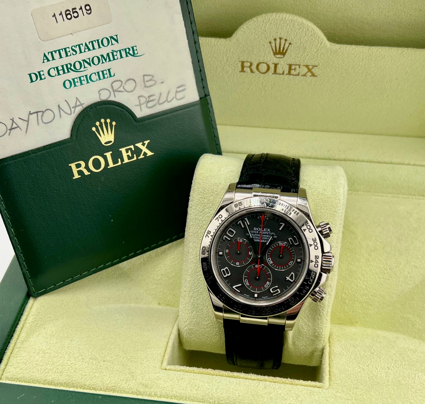 Rolex Daytona 116519 White Gold Racing Dial 2002