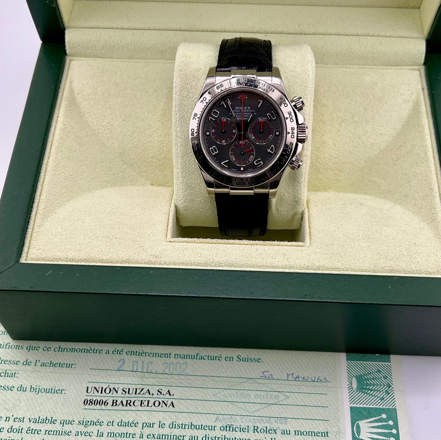 Rolex Daytona 116519 White Gold Racing Dial 2002