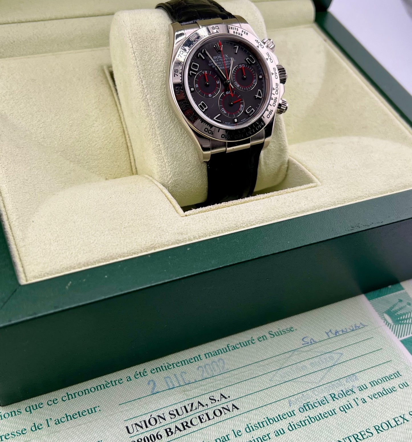 Rolex Daytona 116519 White Gold Racing Dial 2002