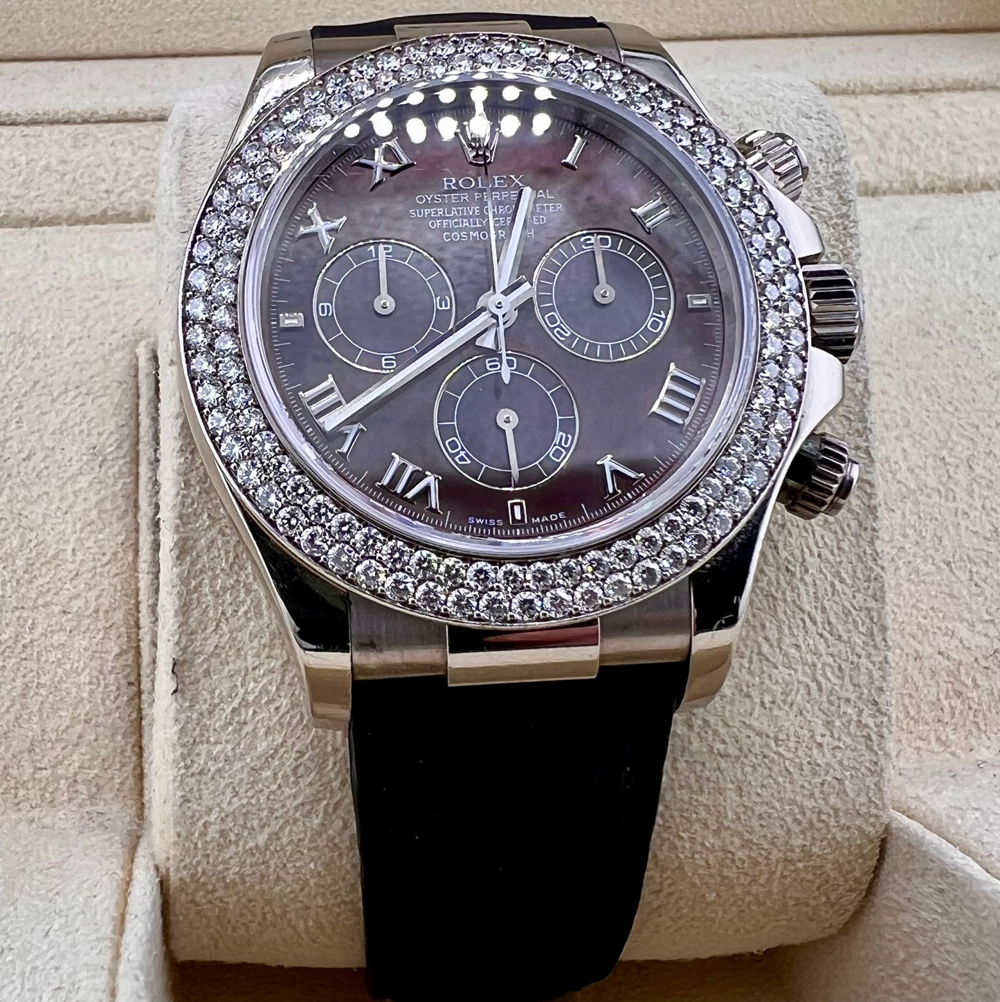 Rolex Daytona 116589RBR White Gold MOP dial diamond bezel 2007 only watch