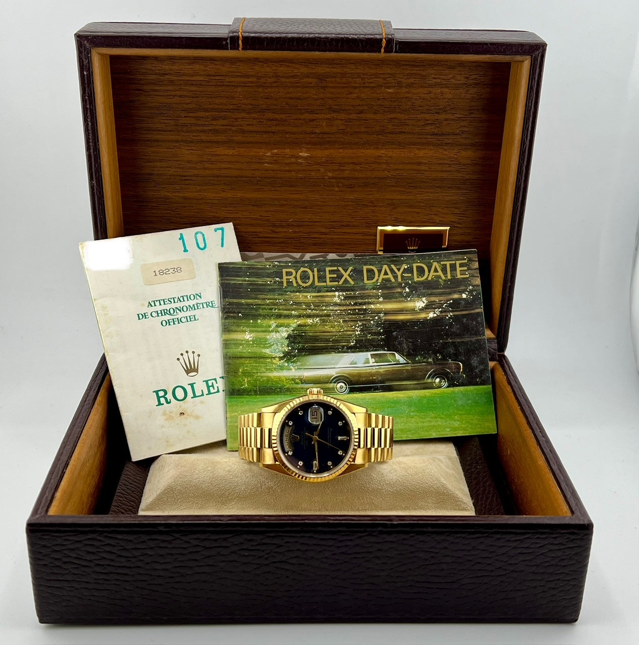 Rolex Day-Date 36mm 18238 Purple Dial diamond index 1994 Full Set ITA