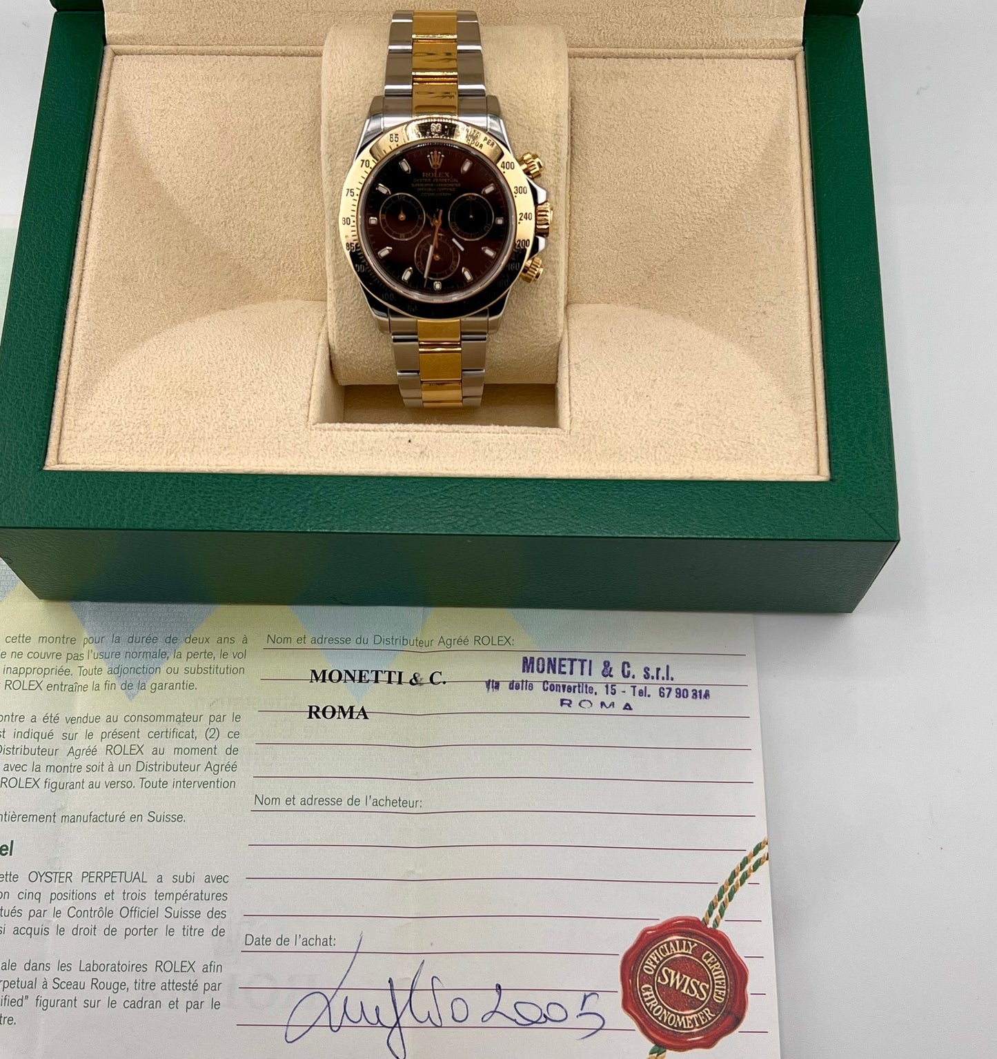 Rolex Daytona 116523 Black Dial 2005 B&P ITA