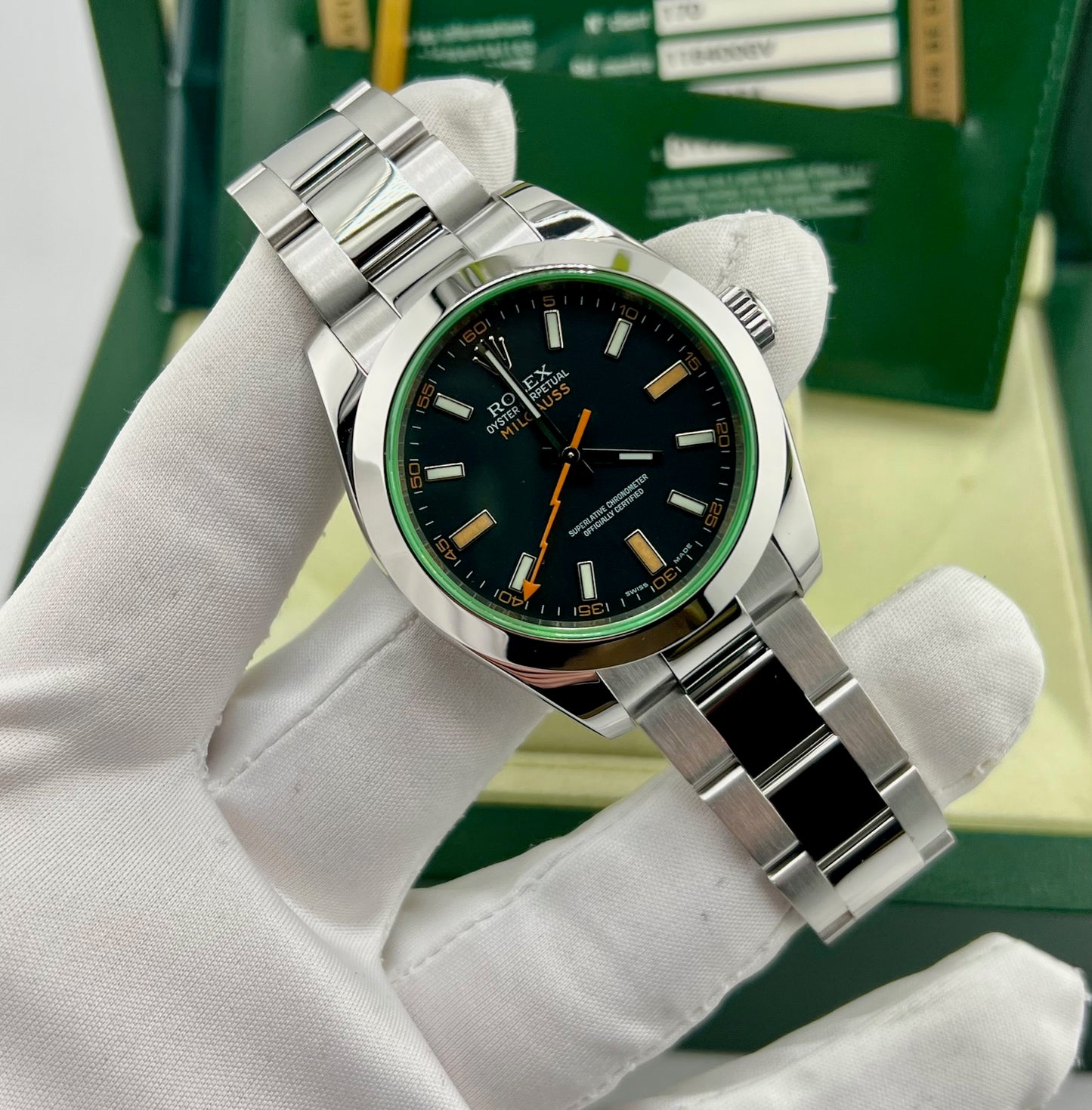 Rolex Milgauss 116400GV Black Dial 2009 full set Ita