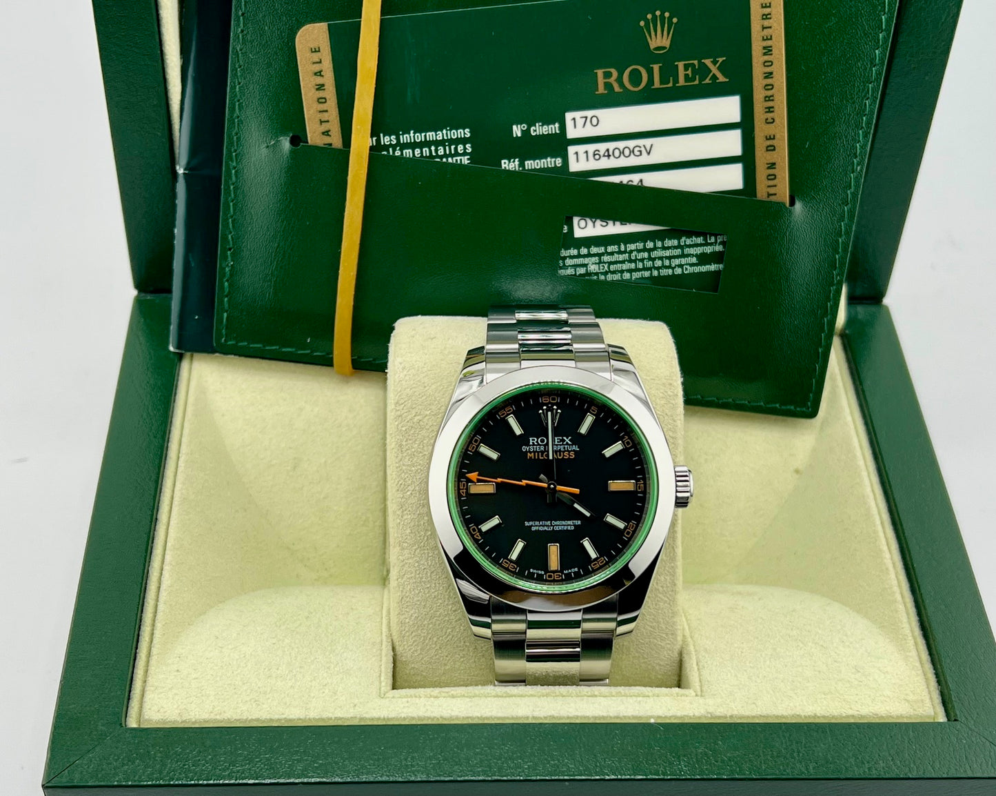 Rolex Milgauss 116400GV Black Dial 2009 full set Ita