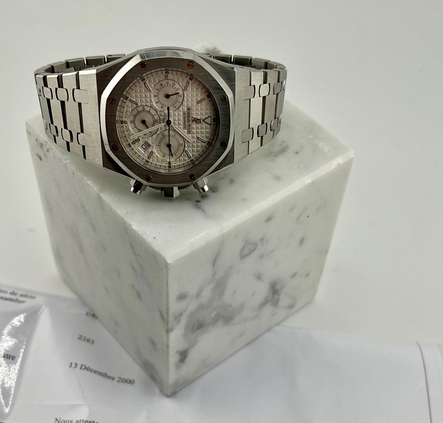 Audemars Piguet Royal Oak Chronograph 25860ST White Dial 2000 Extrait d'archive