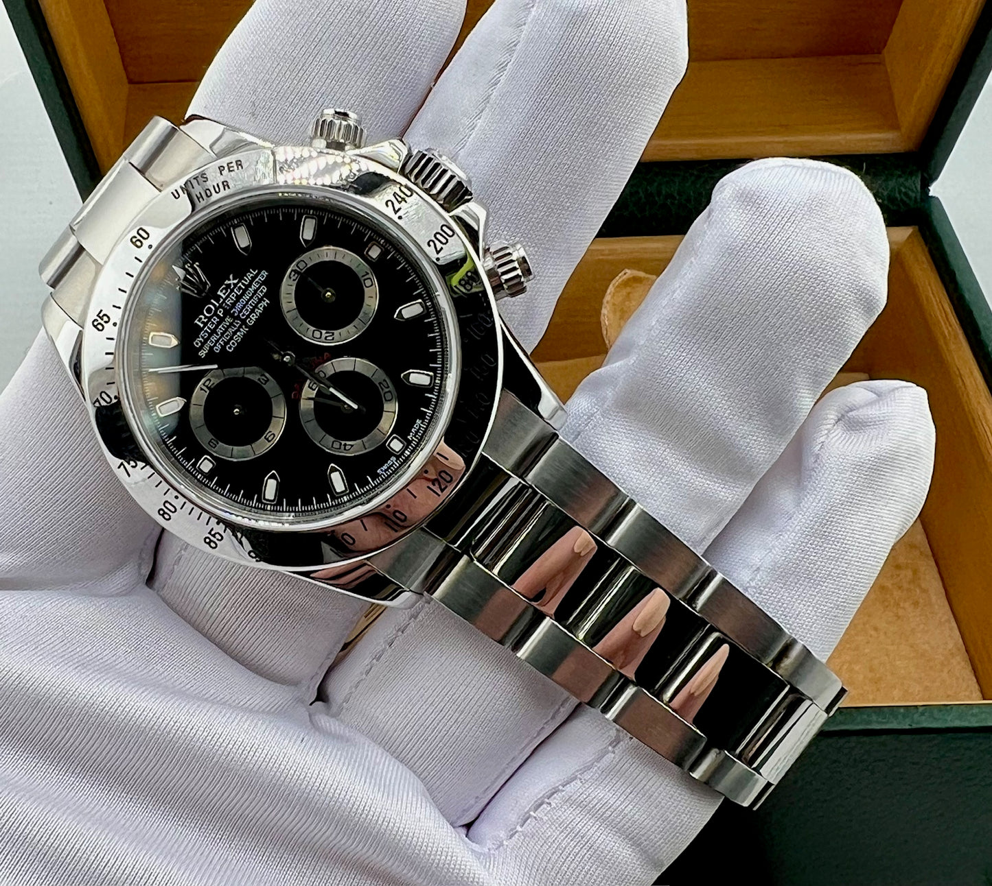 Rolex Daytona 116520 Black Dial 2003 Full Set Never Polished