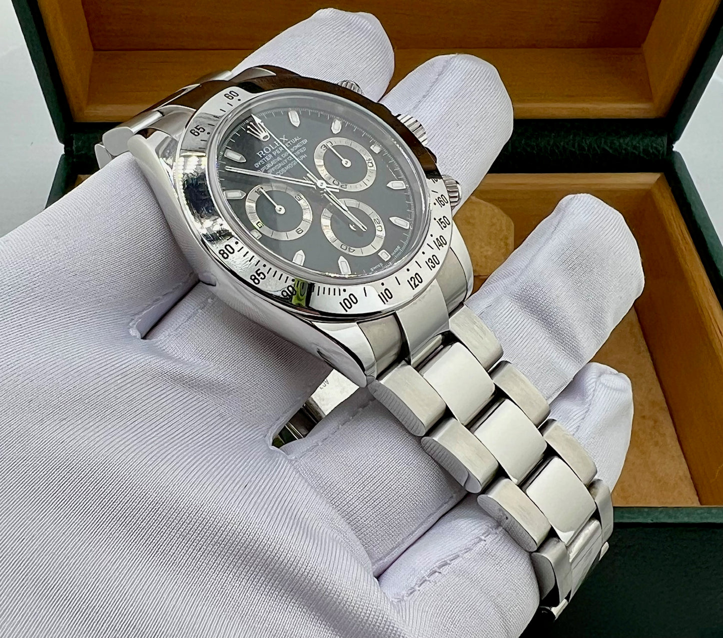 Rolex Daytona 116520 Black Dial 2003 Full Set Never Polished