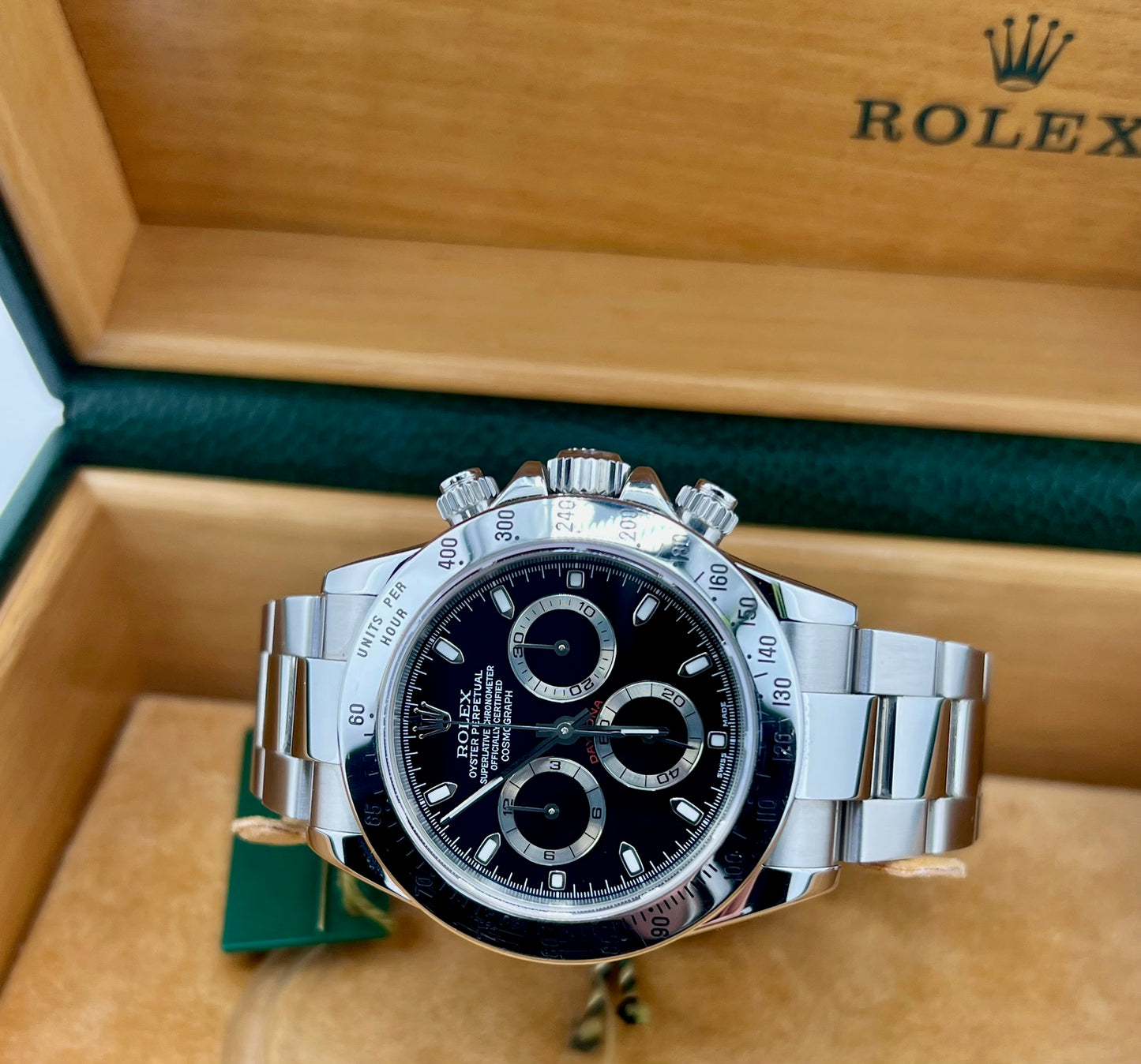 Rolex Daytona 116520 Black Dial 2003 Full Set Never Polished