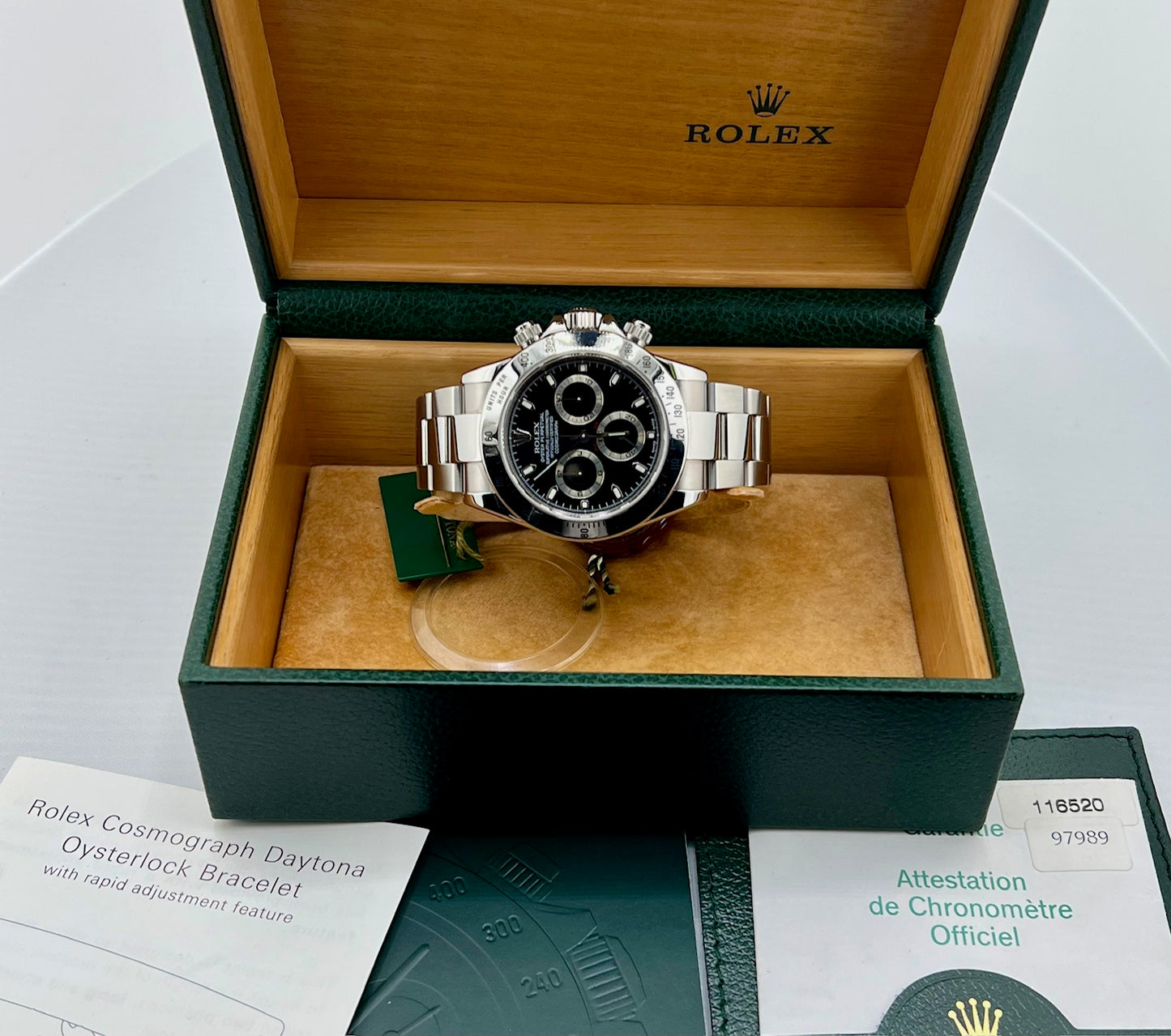 Rolex Daytona 116520 Black Dial 2003 Full Set Never Polished