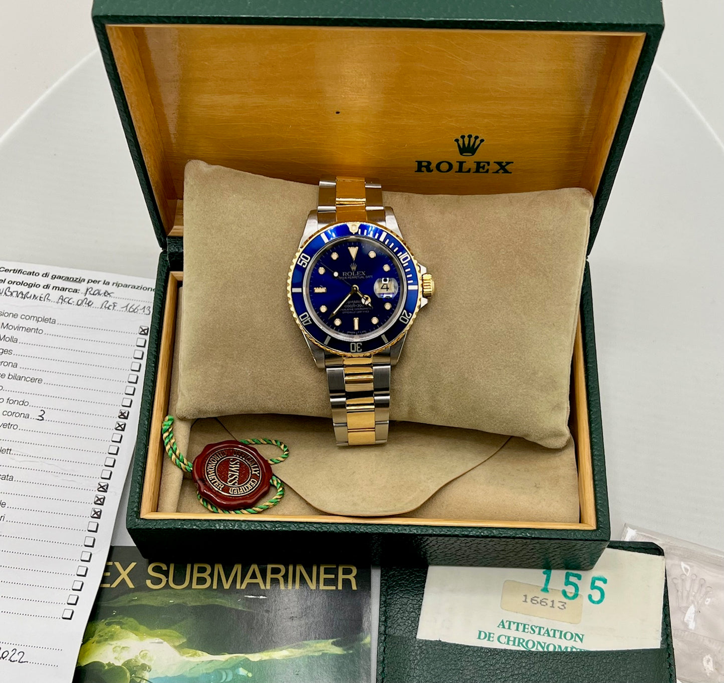 Rolex Submariner Date 16613 Blue Dial full Set 1991 ITA