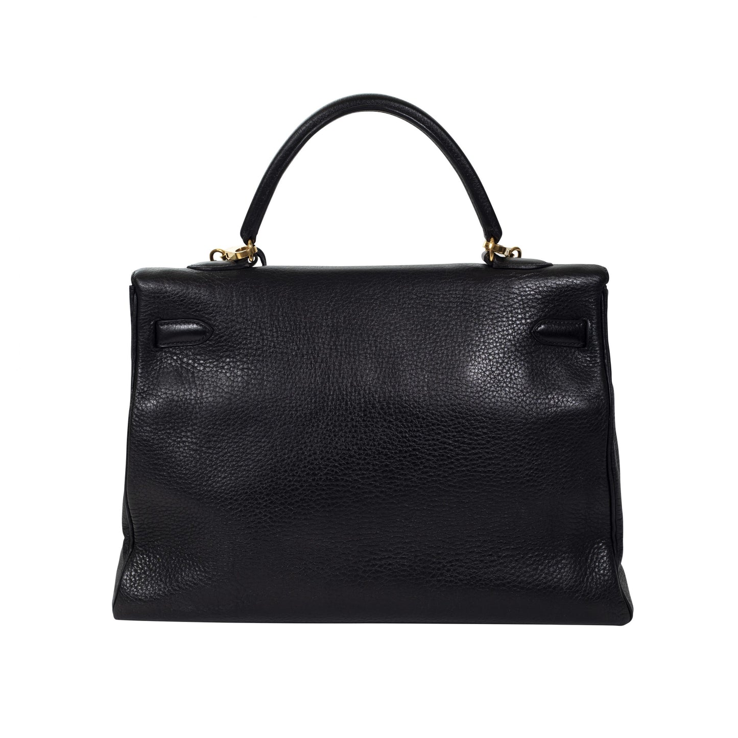 Borsa Hermès Modello Kelly 35 Vintage Pelle nera finitura oro Anno 1997