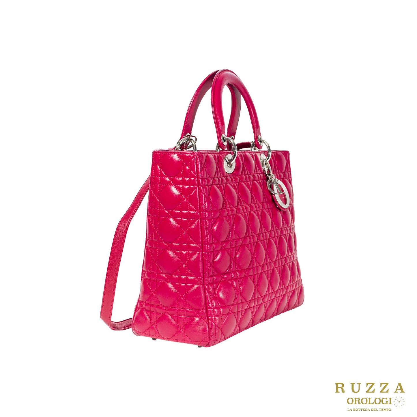 BORSA A TRACOLLA LADY DIOR IN PELLE - ROSA