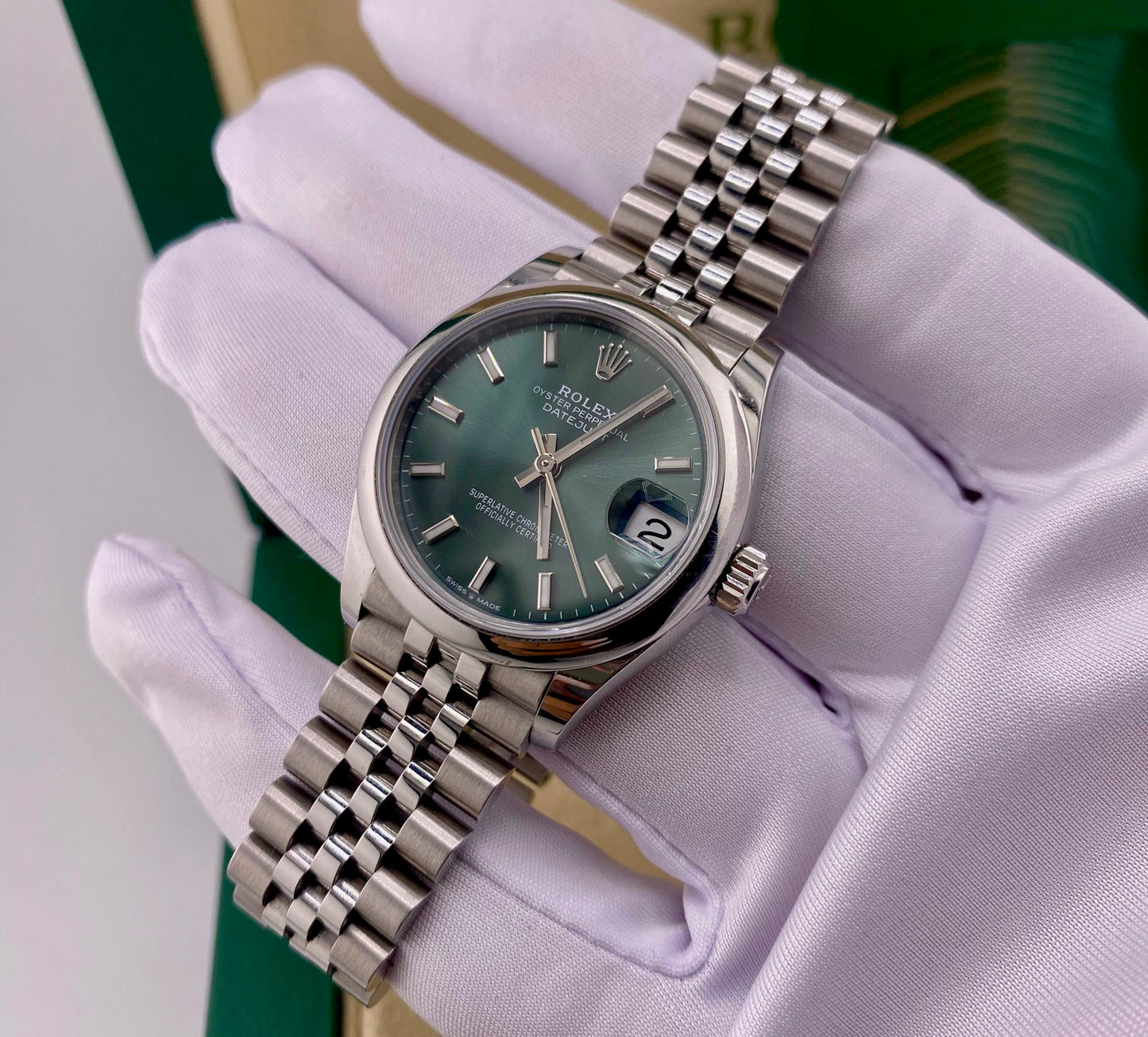 Rolex Datejust 31mm 278240 Green Dial Jubilèe 2021 full set