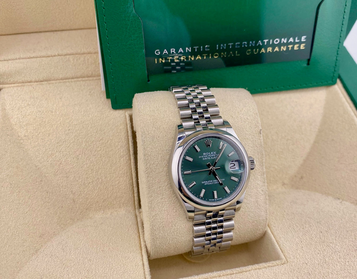 Rolex Datejust 31mm 278240 Green Dial Jubilèe 2021 full set