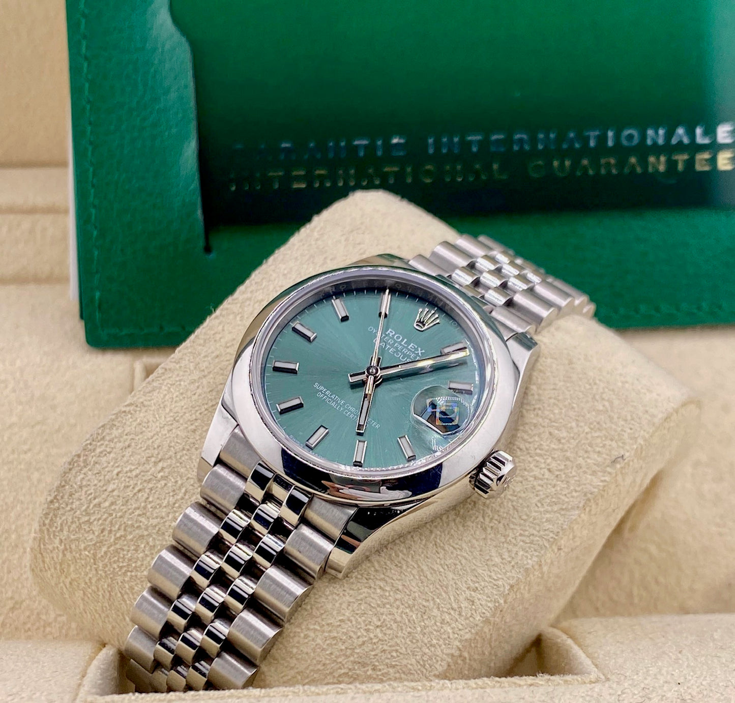 Rolex Datejust 31mm 278240 Green Dial Jubilèe 2021 full set