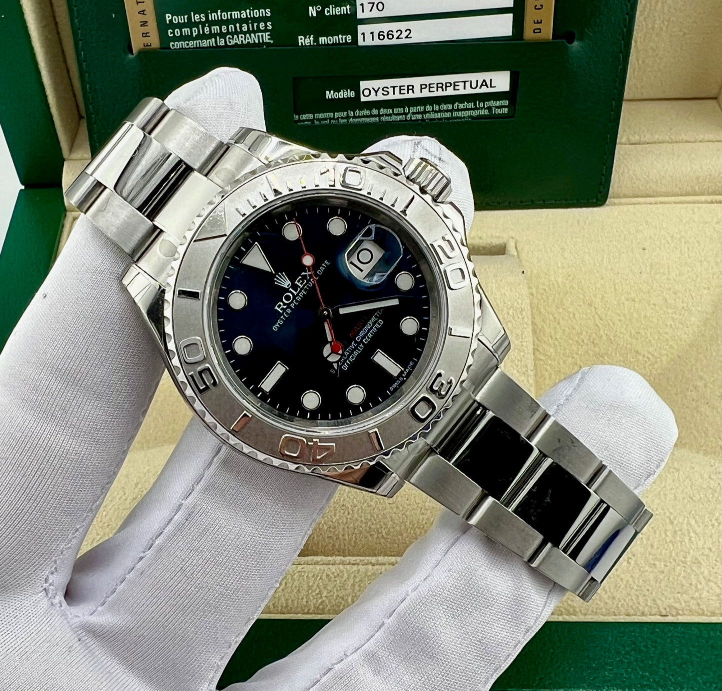 Rolex Yacht-Master 40mm 116622 Blue Dial 2013 Full Stickers ITA