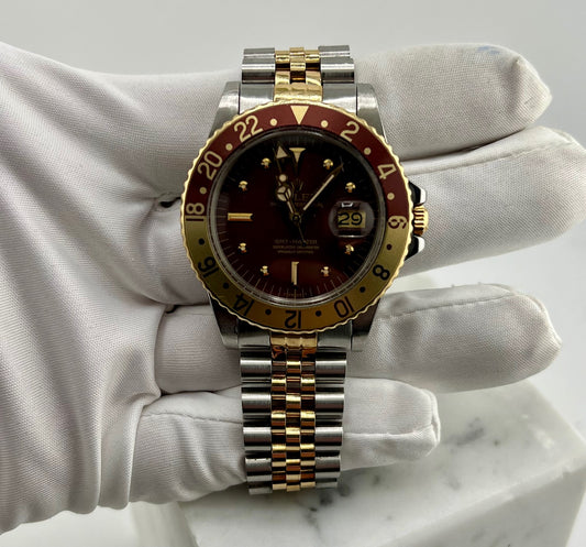 Rolex GMT-Master 1675 jubilèe Eye of the tiger 1977 nipple rail dial brown