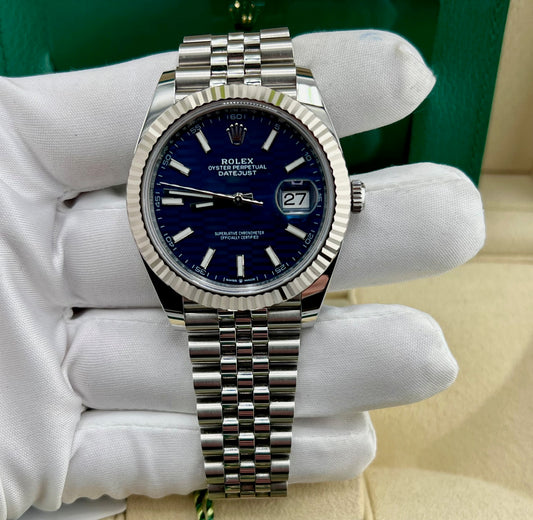 Rolex Datejust 41mm 126334 blue fluted dial 2022 jubilèe