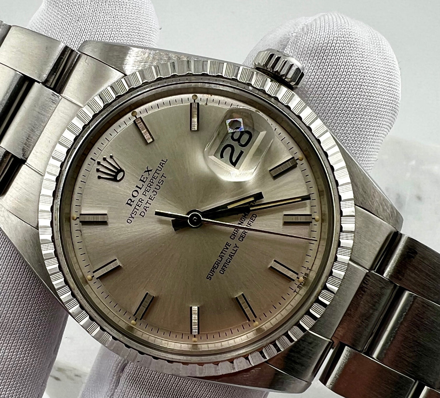 Rolex Datejust 36mm 1603 1968 Oyster Fat Boy silver dial