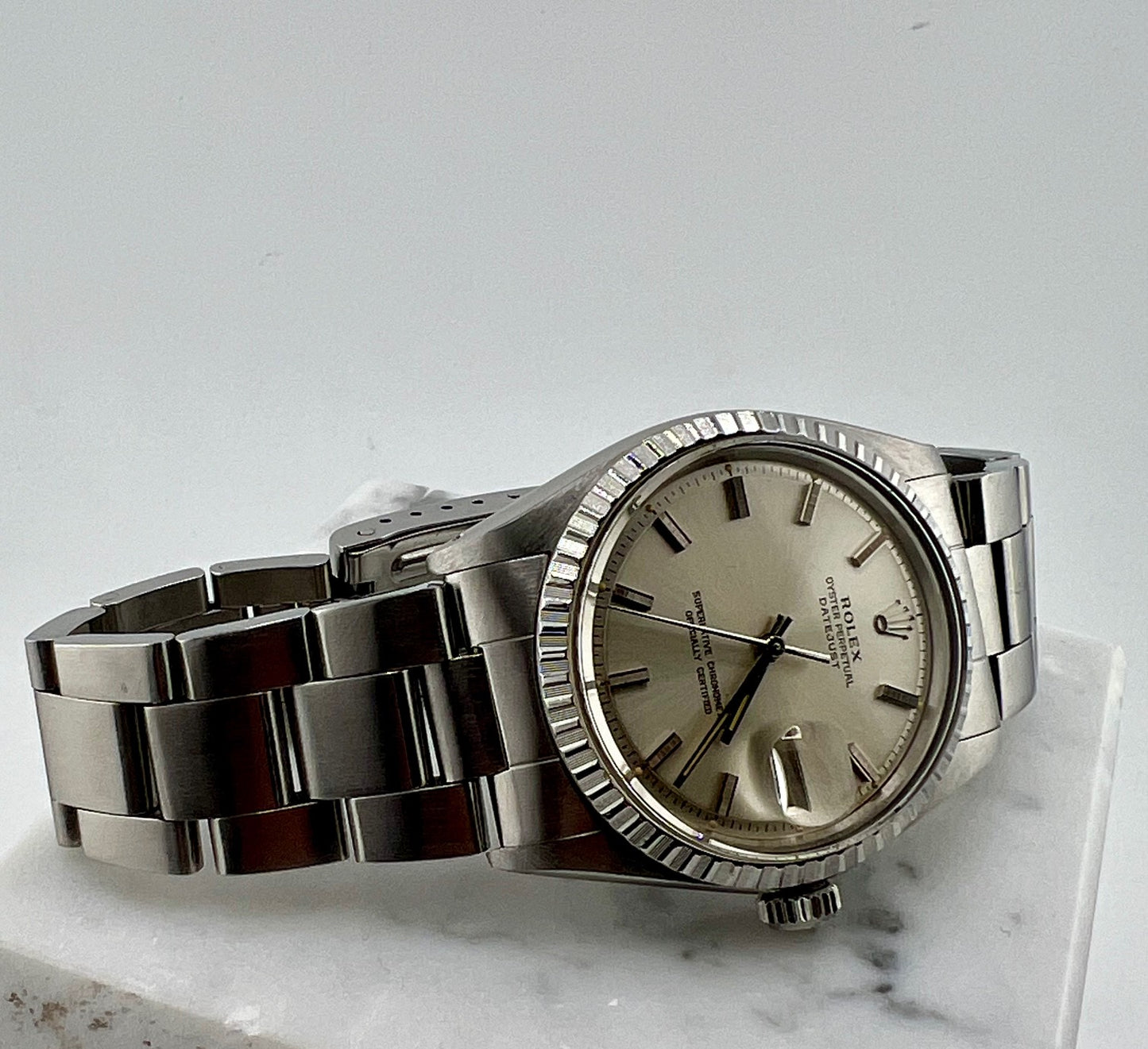 Rolex Datejust 36mm 1603 1968 Oyster Fat Boy silver dial