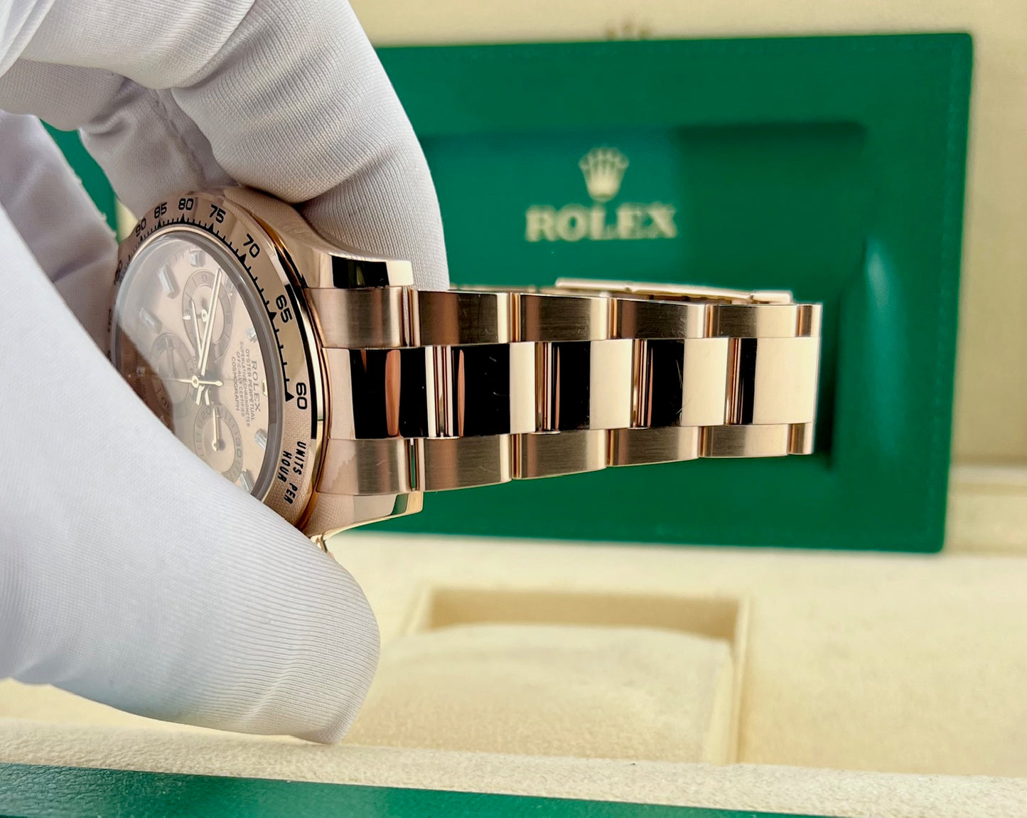 Rolex Daytona 116505 Everose Baguette index 2021 Full Set