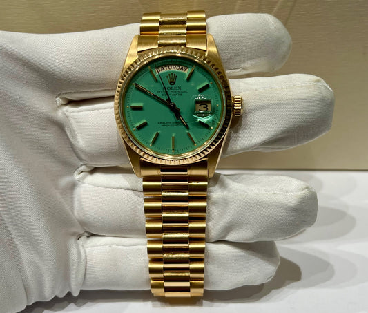 Rolex Day-Date 36mm Green Acquamarina Dial 1972 Box&Paper