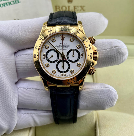 Rolex Daytona 16518 Zenith 1998 White Dial Diamond Index