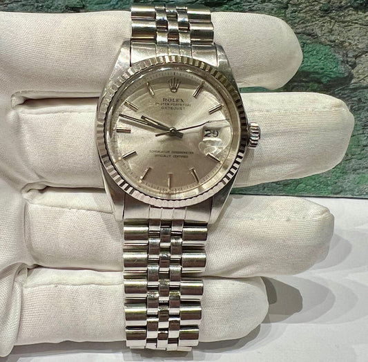 Rolex Datejust 36mm 1600 Silver Dial Jubilèe 1971 BEZEL 1601 white gold