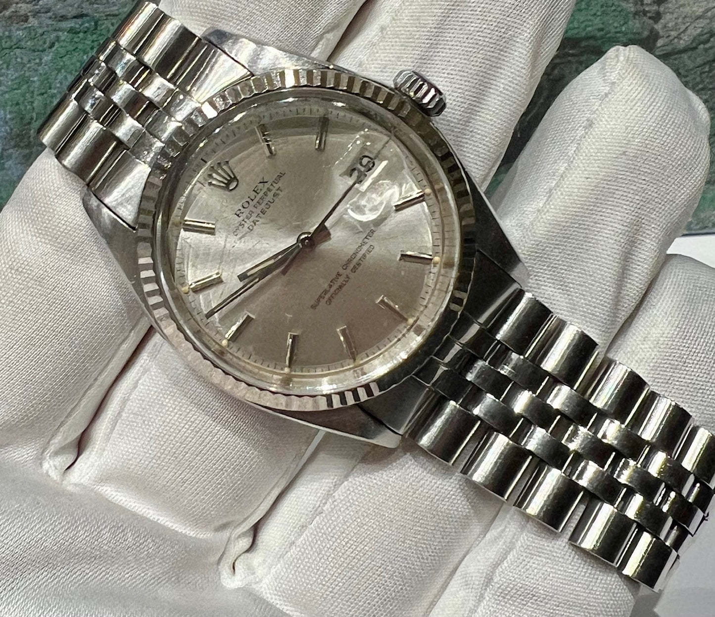 Rolex Datejust 36mm 1600 Silver Dial Jubilèe 1971 BEZEL 1601 white gold