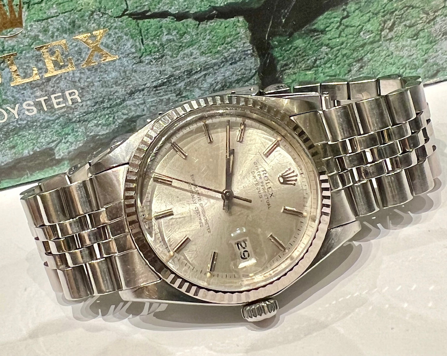 Rolex Datejust 36mm 1600 Silver Dial Jubilèe 1971 BEZEL 1601 white gold