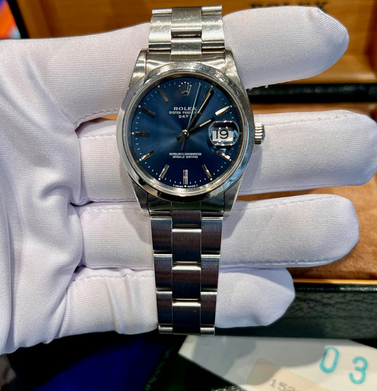 Rolex Oyster Perpetual Date 34mm 15200 Blue Dial B&P 1994 ITA