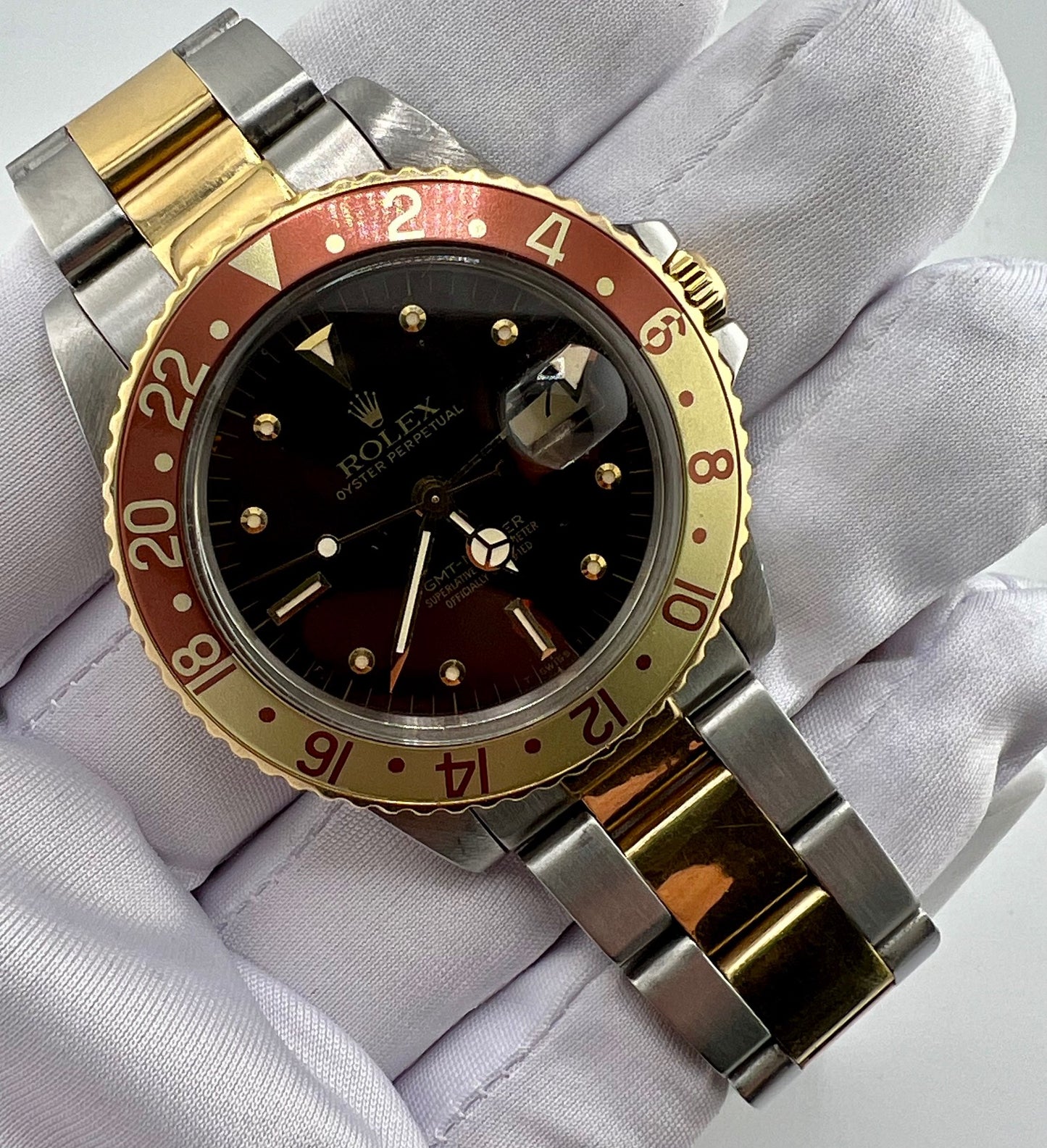 Rolex GMT-Master 16753 Eye Of The Tiger Nipple Dial 1985 No Paper Rolex No Box