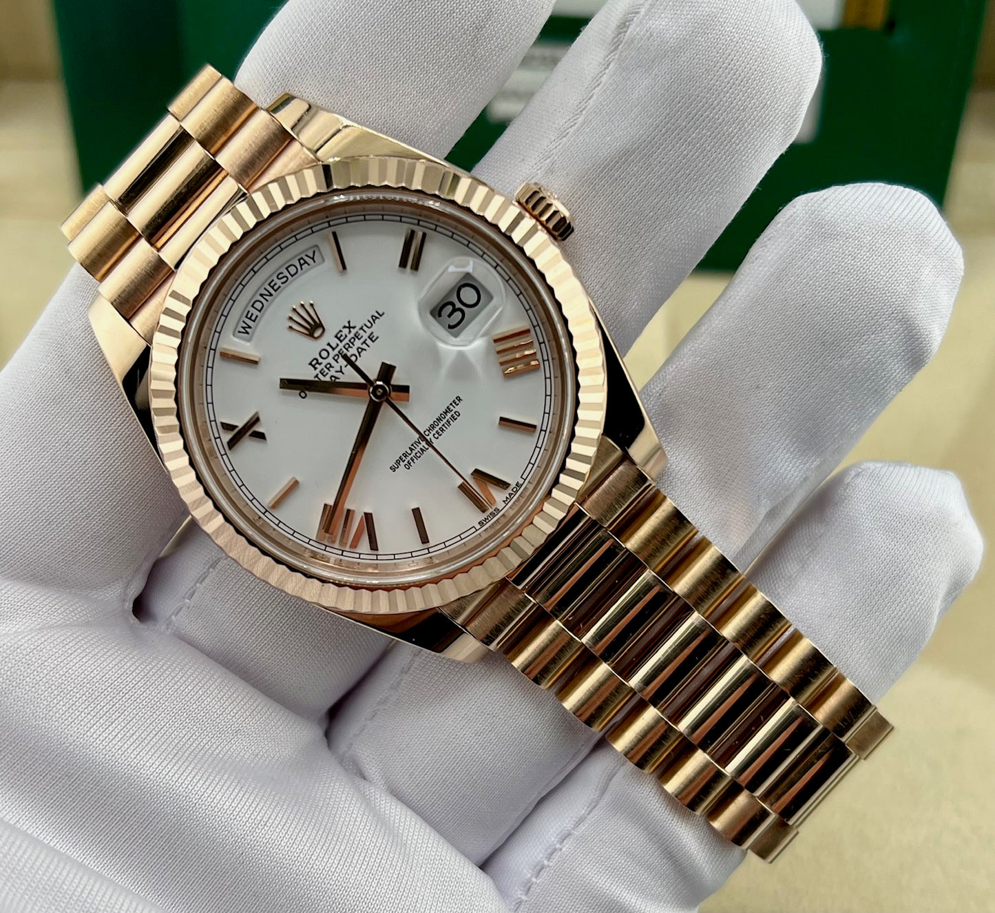 Rolex Day-Date 40mm 228235 White Dial Full Set 2017 ITA